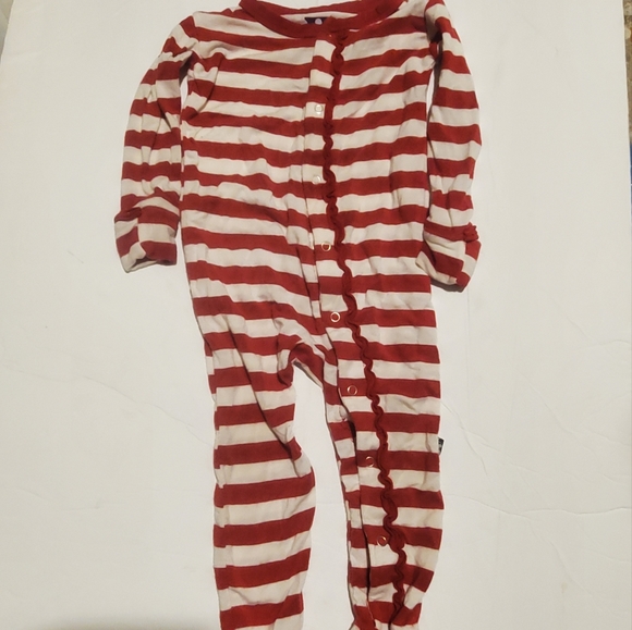 Kickee Pants Red/White Striped Onsie - Picture 3 of 8